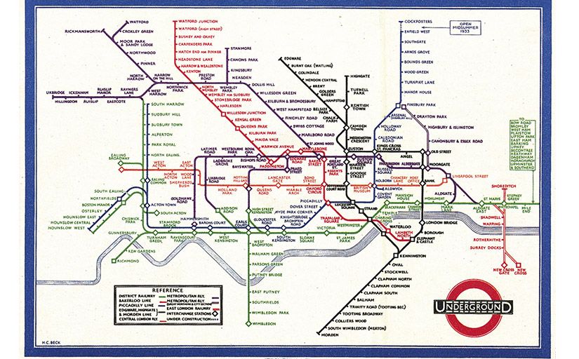 Mapa diagramàtic del metro de Londres dissenyat per Harry Beck - Wikimedia Commons